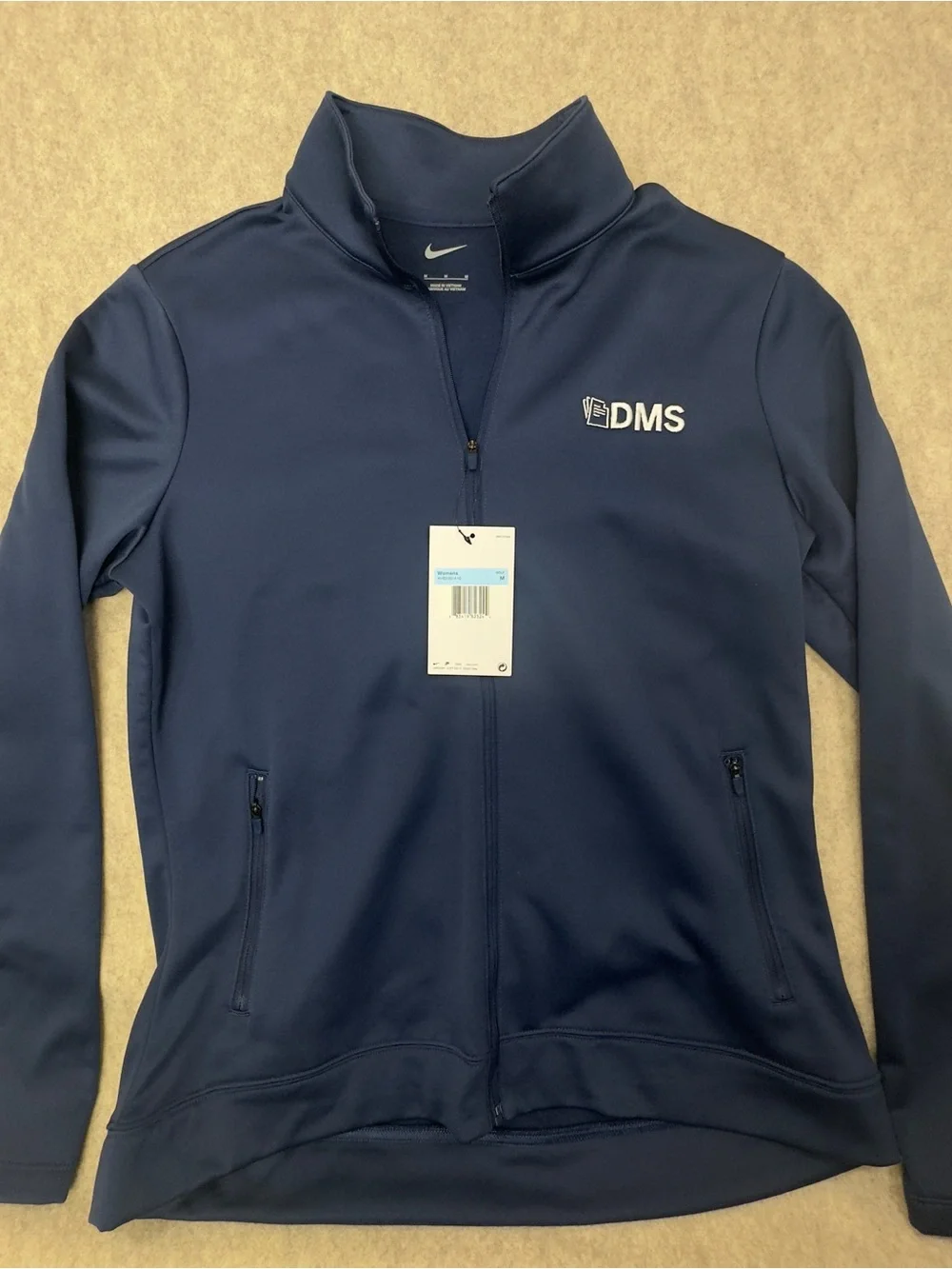 Nike NKAH6260 Ladies Therma-FIT Full-Zip Fleece - Midnight Navy with DMS embd